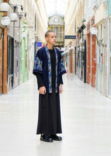 Load image into Gallery viewer, Veste Rikyu bleue patchwork