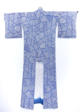 Load image into Gallery viewer, Kimono "Mosaïque géométrique bleue"