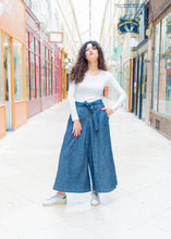 Load image into Gallery viewer, Pantalon Hakama Jean noir