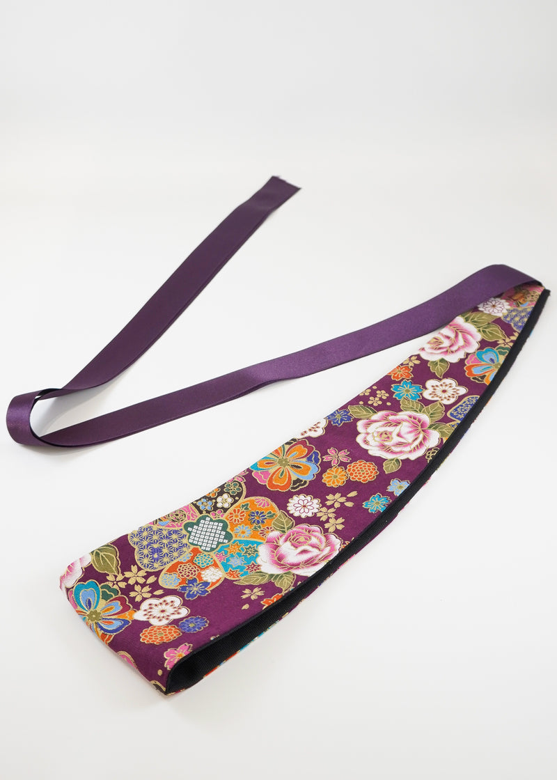 Ceinture Obi - Violet à Fleurs
