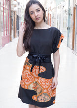 Charger l&#39;image dans la galerie, Robe Tomesode Composition orange et shibori
