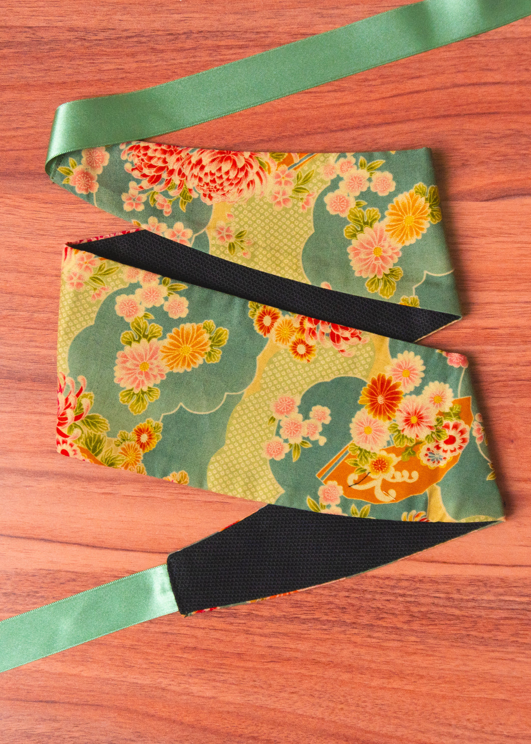 Ceinture Obi- Nuages céladon