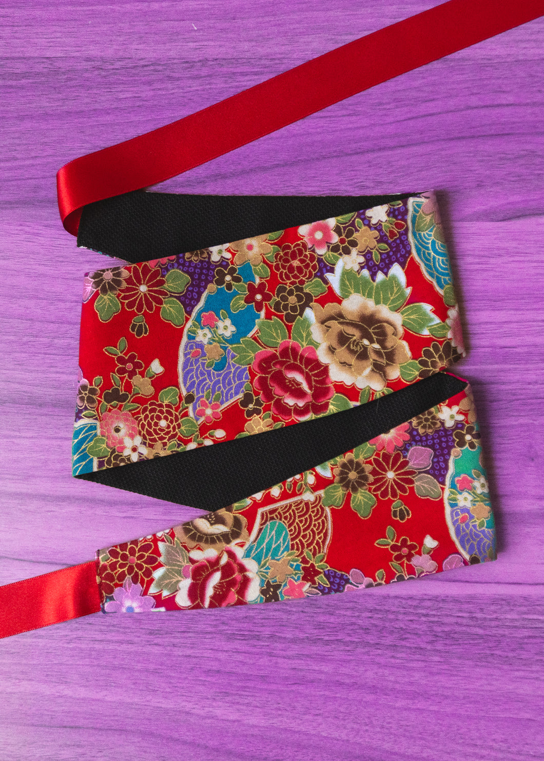 Ceinture Obi- Hanasensu rouge