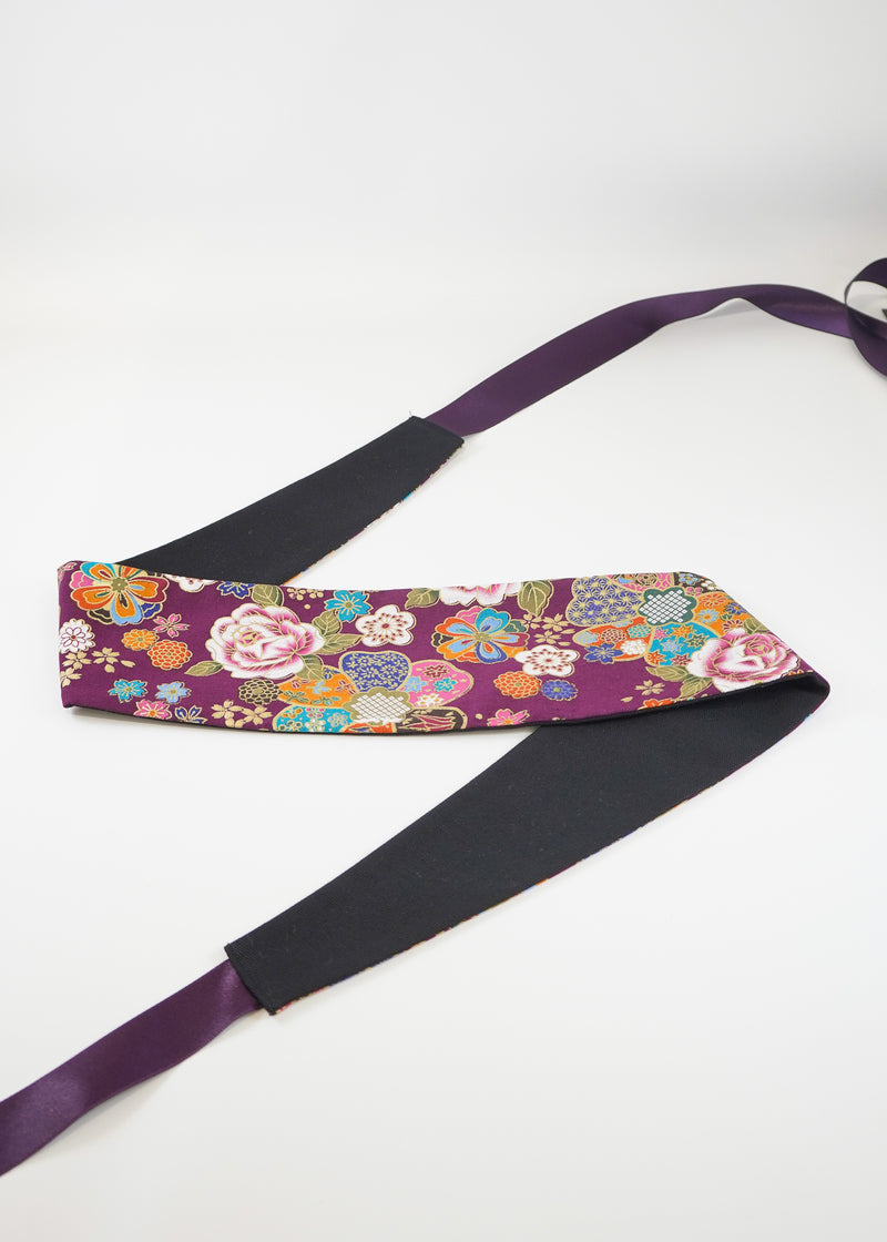 Ceinture Obi - Violet à Fleurs