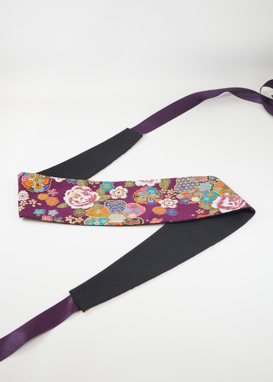Ceinture Obi - Violet à Fleurs