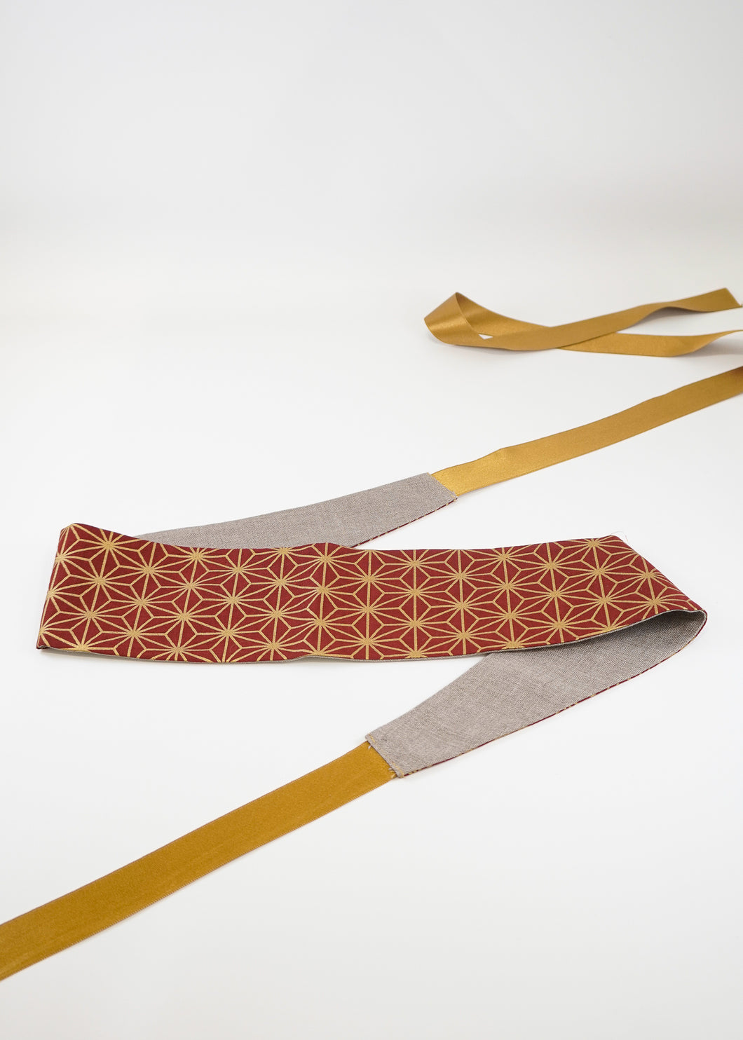 Ceinture Obi - Bordeaux doré