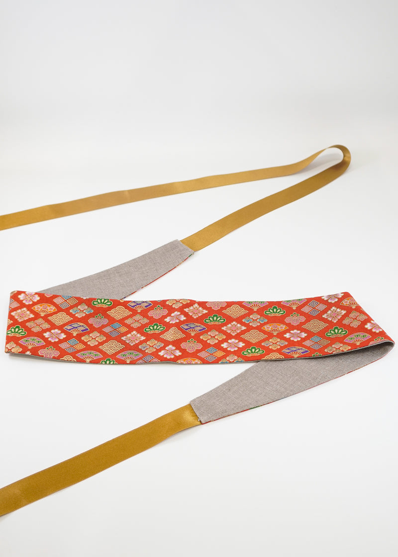 Ceinture Obi - Rouge Géométrique