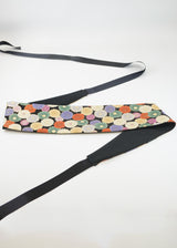 Ceinture Obi - Chrysanthèmes Noir