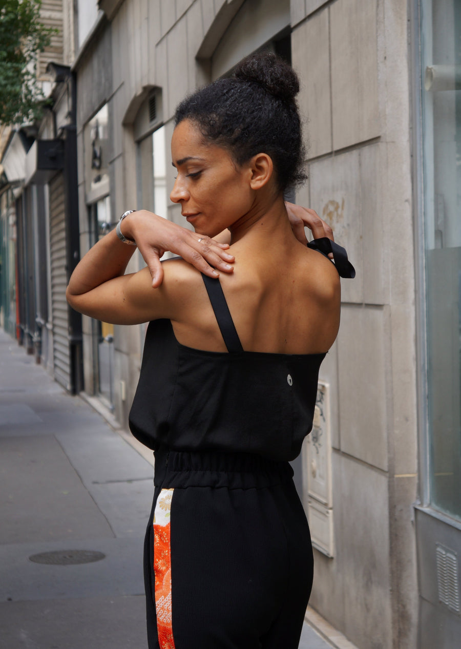 Kimono Silk Top - Black