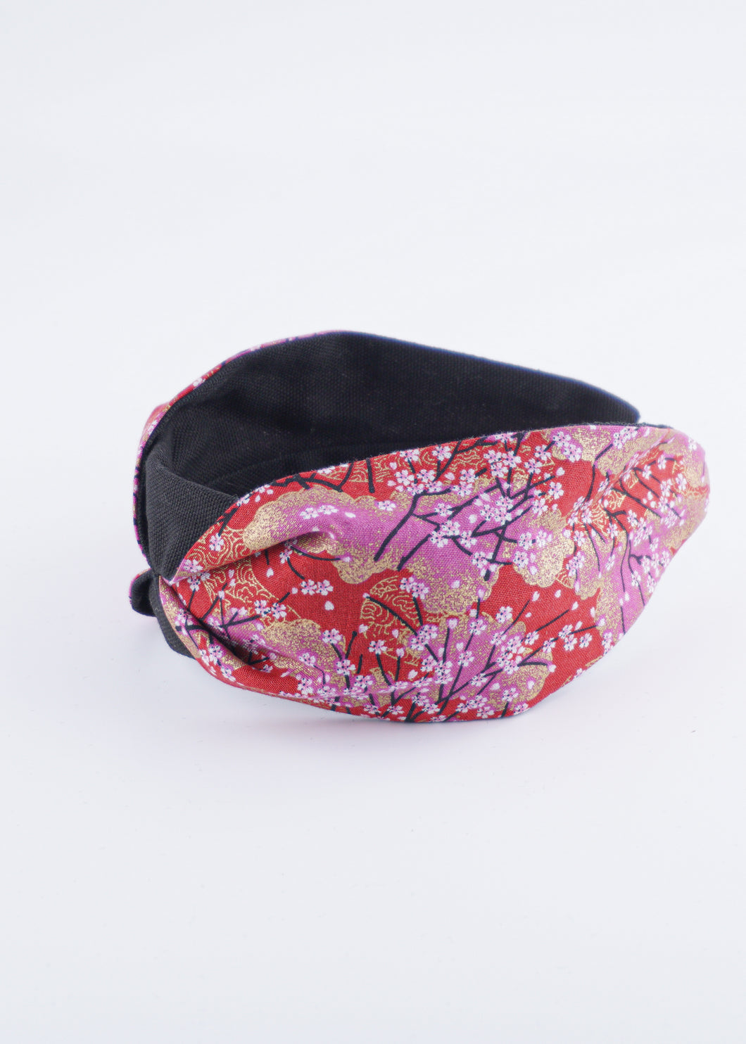 Headband red cherry blossom pattern