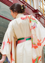 Load image into Gallery viewer, Vintage Furisode white kimono
