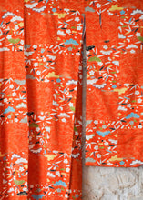Load image into Gallery viewer, Vintage black kimono with bouquets of flowers
