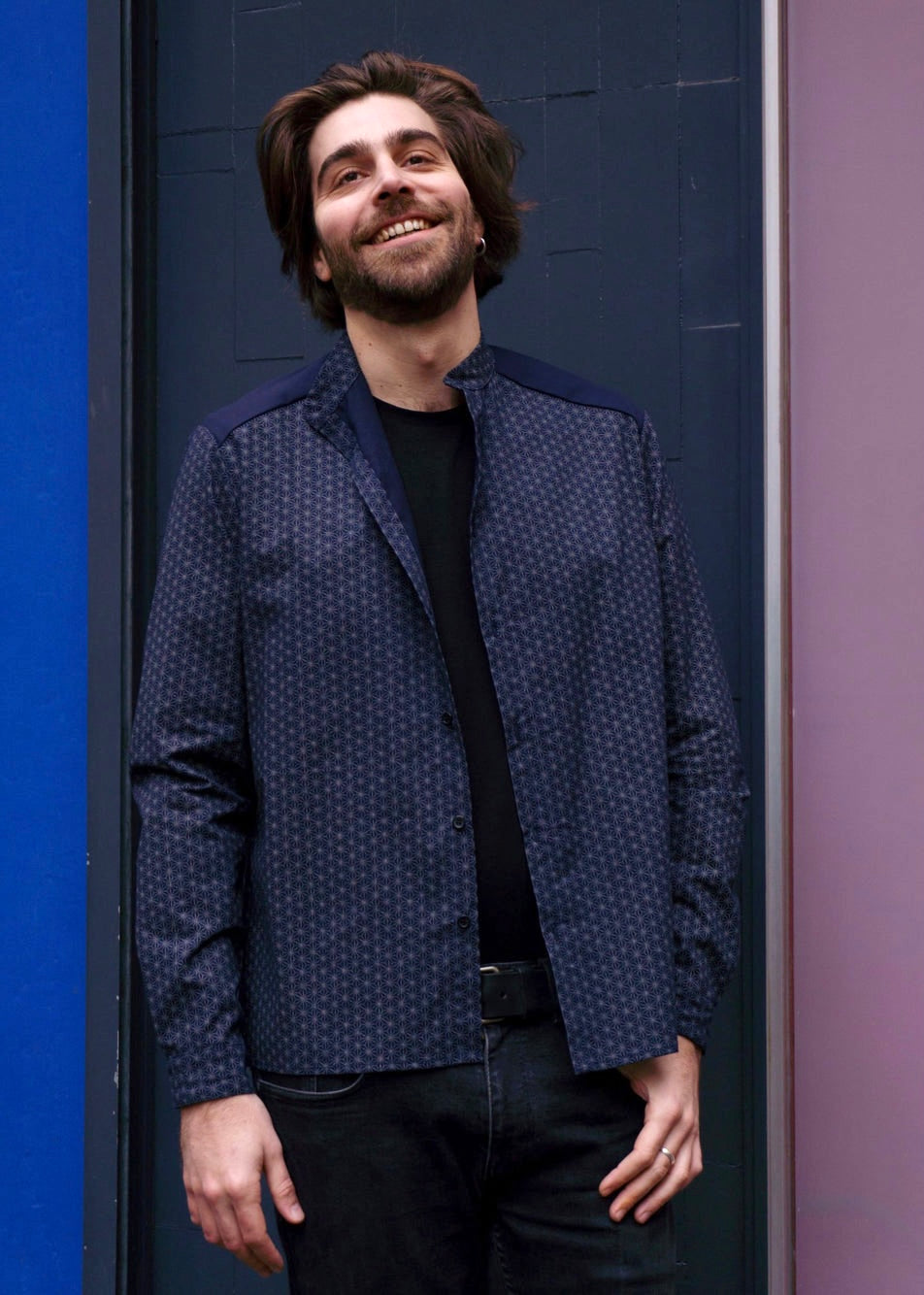 Chemise homme asa no ha bleue