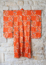 Load image into Gallery viewer, Vintage black kimono with bouquets of flowers
