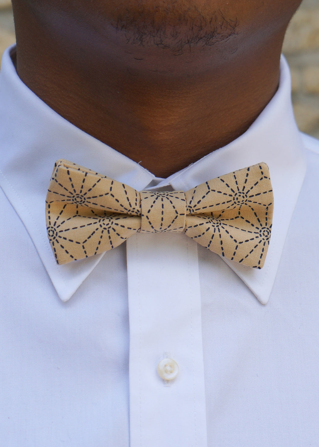 Nœud papillon beige asa no ha