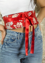 Load image into Gallery viewer, Obi belt red sakoura
