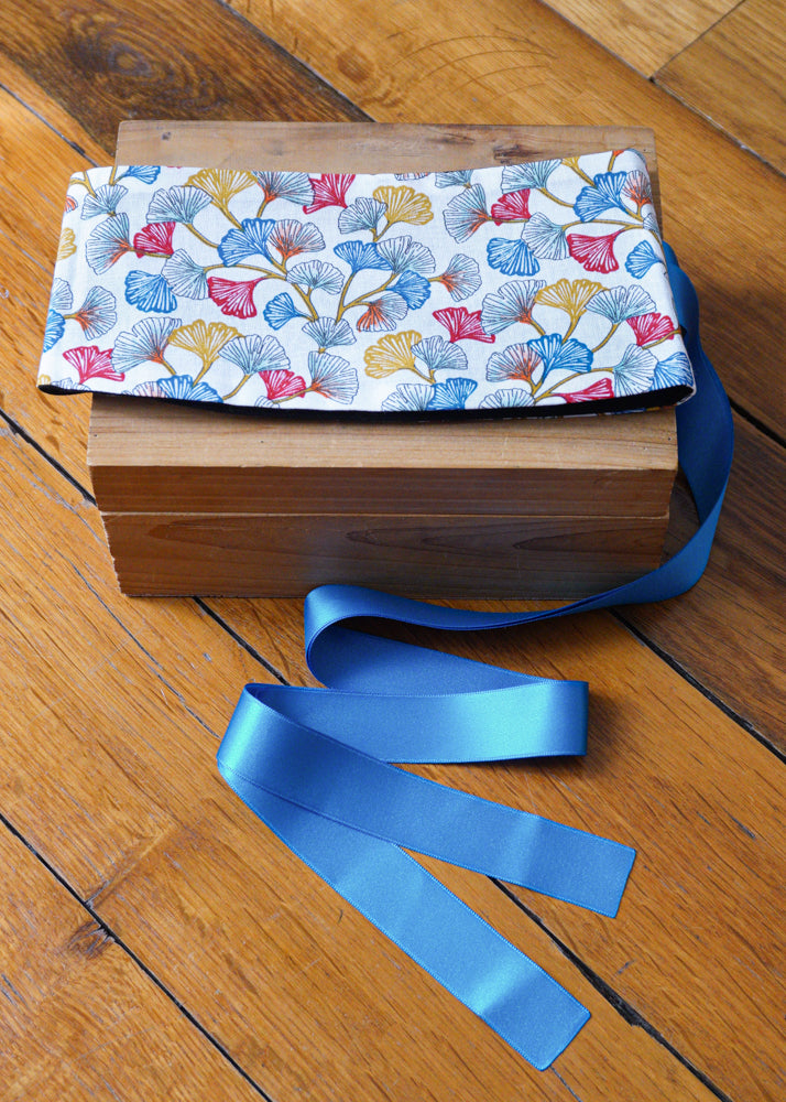 Ceinture Obi - Ginkgo Blanche et Bleue